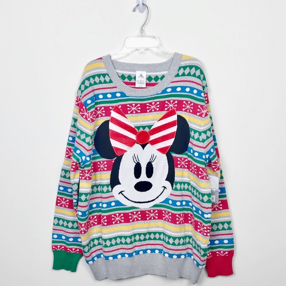 Disney Minnie Mouse Stripe Christmas Sweater